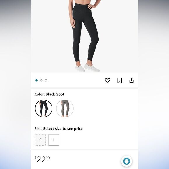 Members Mark TWO leggings. Two for the price of one ! Black and animal print - Picture 11 of 11